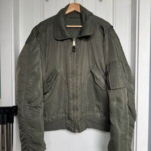 Vintage Green MA-1 Bomber with collar